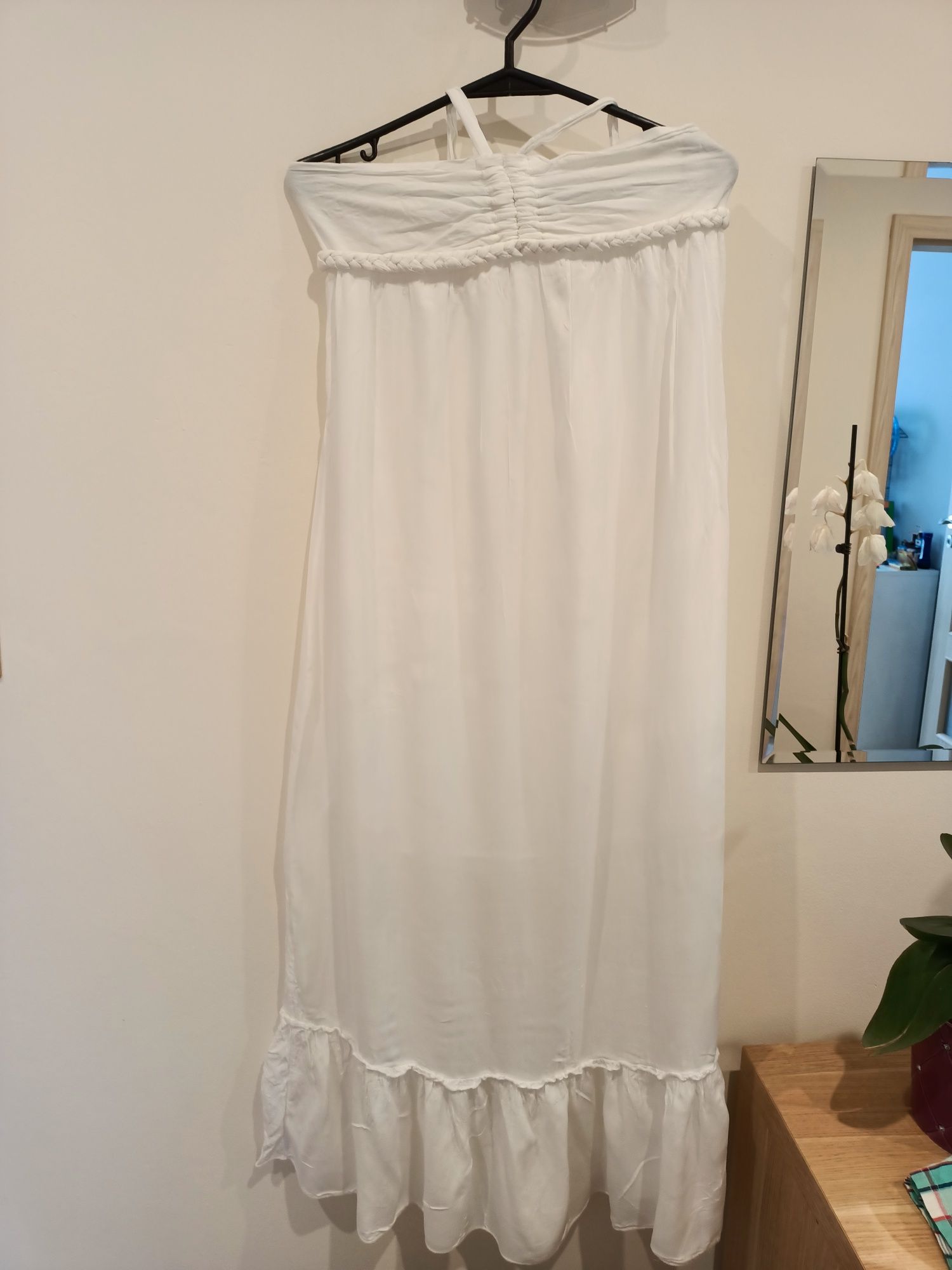 R. 40 boho sukienka maxi śliczna biała