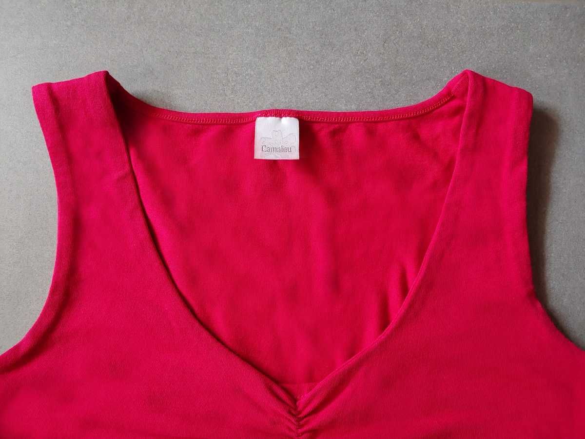 Bluzka S XS damska różowa CAMAIEU firmowa na ramiączka top