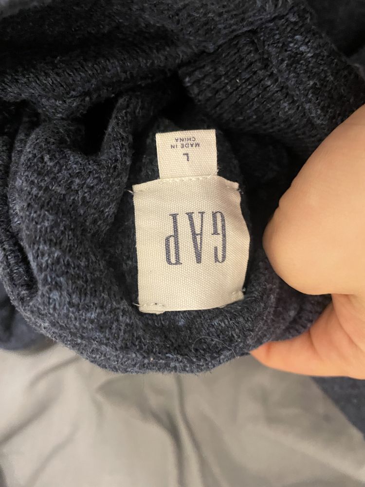 Męska bluza GAP granatowa 80% bawełna z kapturem