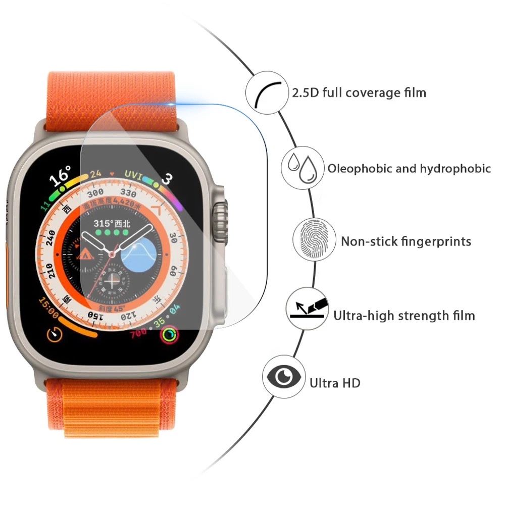 10-D Szkło Ochronne/Hartowane Apple Watch Ultra 1 /Ultra 2 /49mm