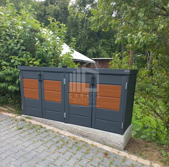 Zabudowa Koszy Na Śmieci Obudowa Kubłów 235X65X110 Cm 4X120L Id502