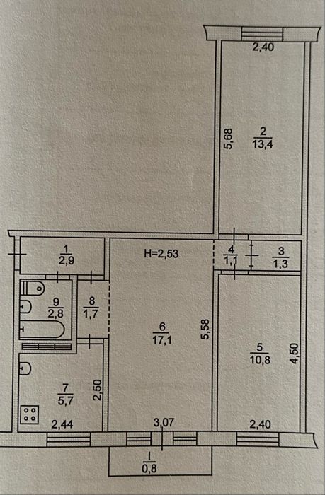 3-х СевГОК, Терещенка, 11, 4/5, под ремонт
