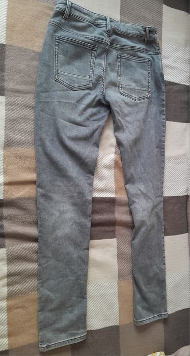 Spodnie męskie slim szare 176