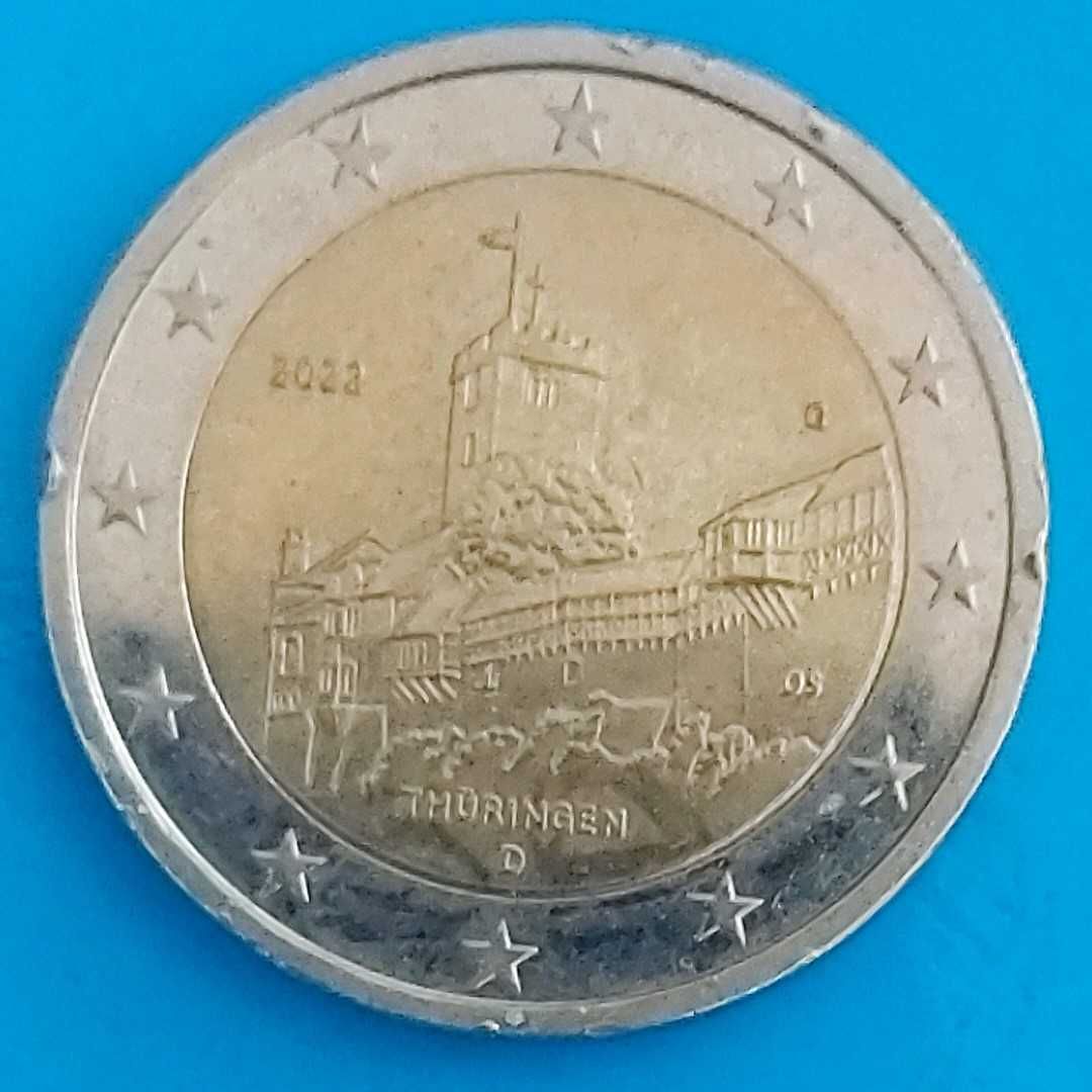 2 Euros 2022  Letra D,  da Alemanha, Castelo de Turíngia