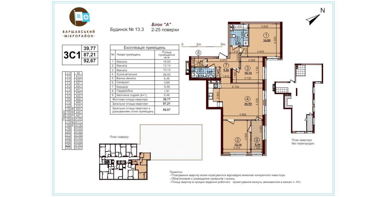 Продажа ЖК Варшавский плюс 3-ех комн, 13.3, 12 эт, 3С1, 94 кв м.