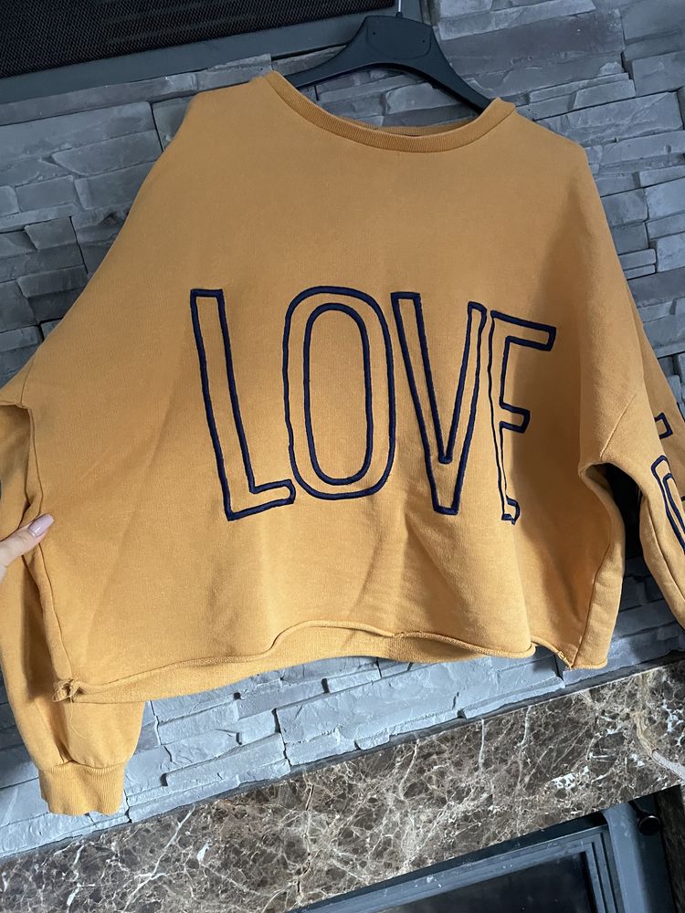 Oversize bluza Zara love musztardowa roz S