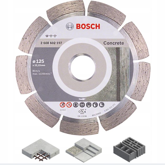 Tarcza do ciecia betonu zbrojonego 125mm mocna bosch mała diamentowa