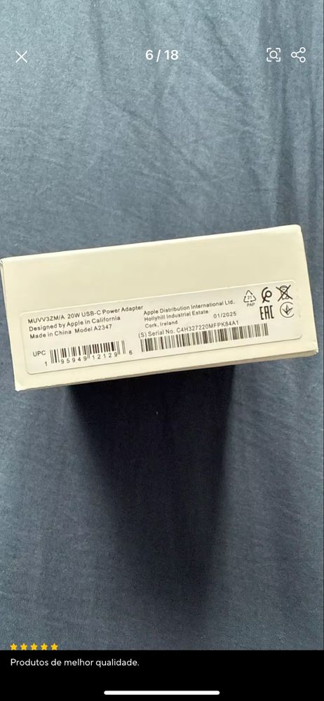 Cabo USB-C para Lightning 1M