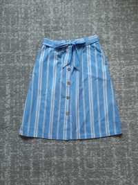 Niebieska błękitna spódnica w paski sinsay xs