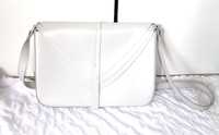 simple Biała szara torebka skóra skórzana naturalna kuferek