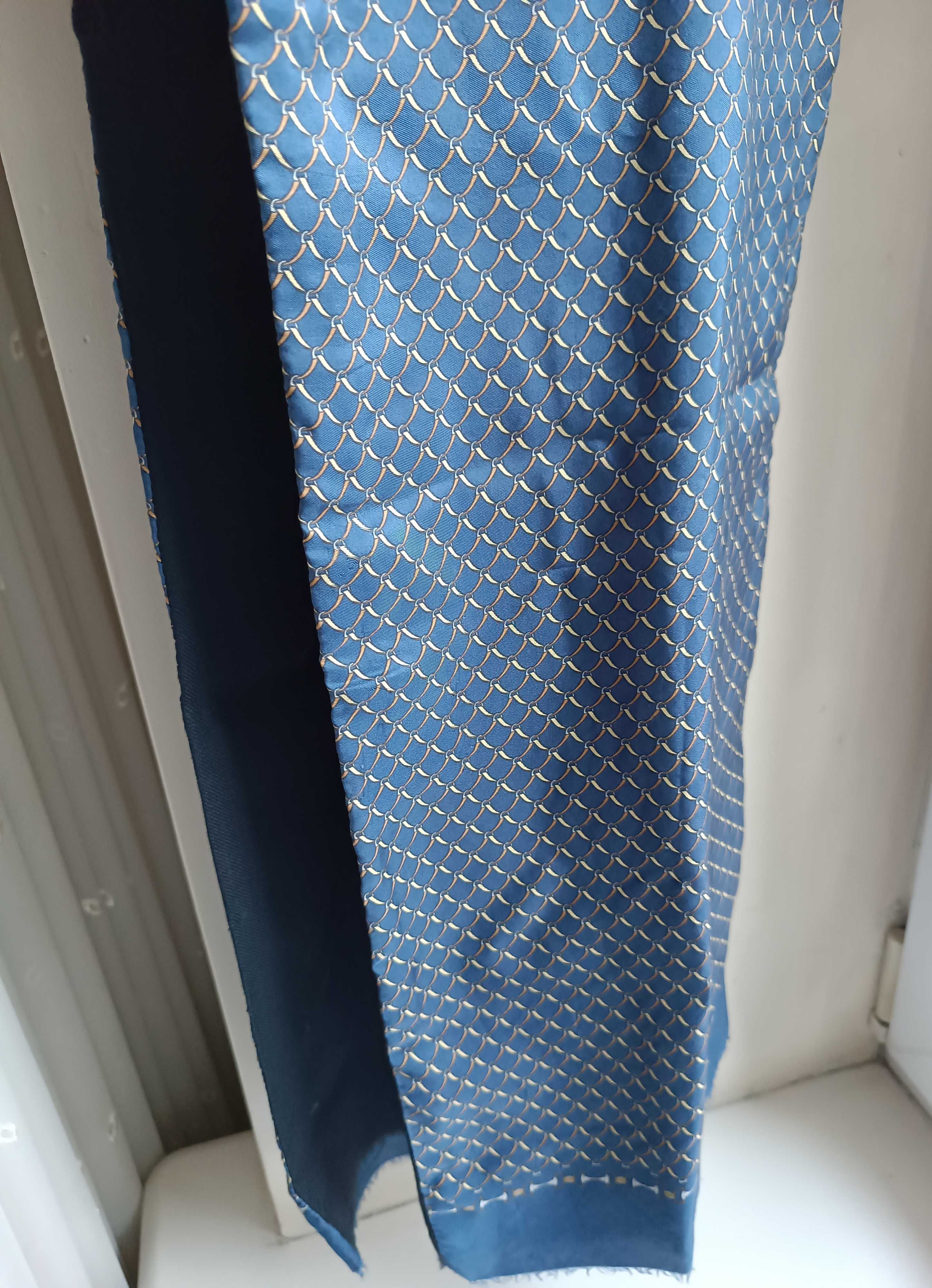 Szalik chusta materiał 100% jedwab wełniany wool silk Paolo Gucci