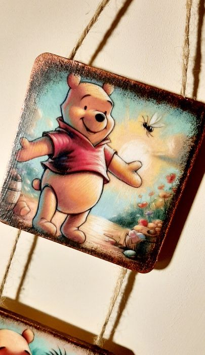 Zawieszki na ścianę ręcznie zdobiony prezent rękodzieło Kubuś Puchatek