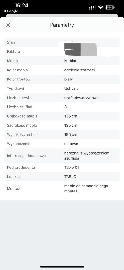 Szafa narożna używana