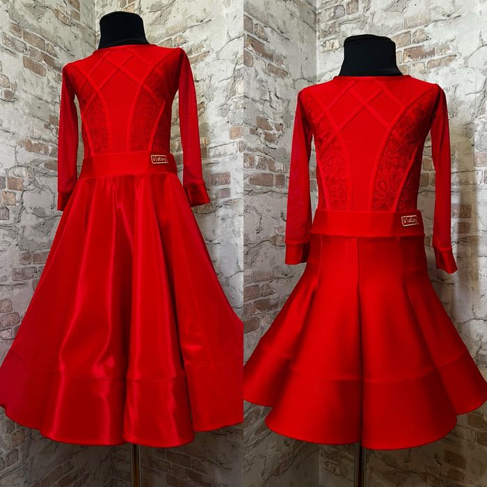 Бейсик с двумя юбками новое рейтинговое платье для бальных танцев