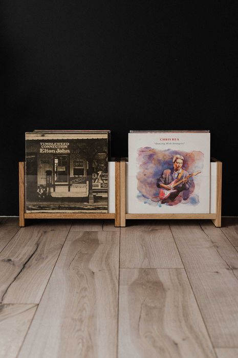 Szafka na gramofon rtv na płyty winylowe stojak z drewna półka