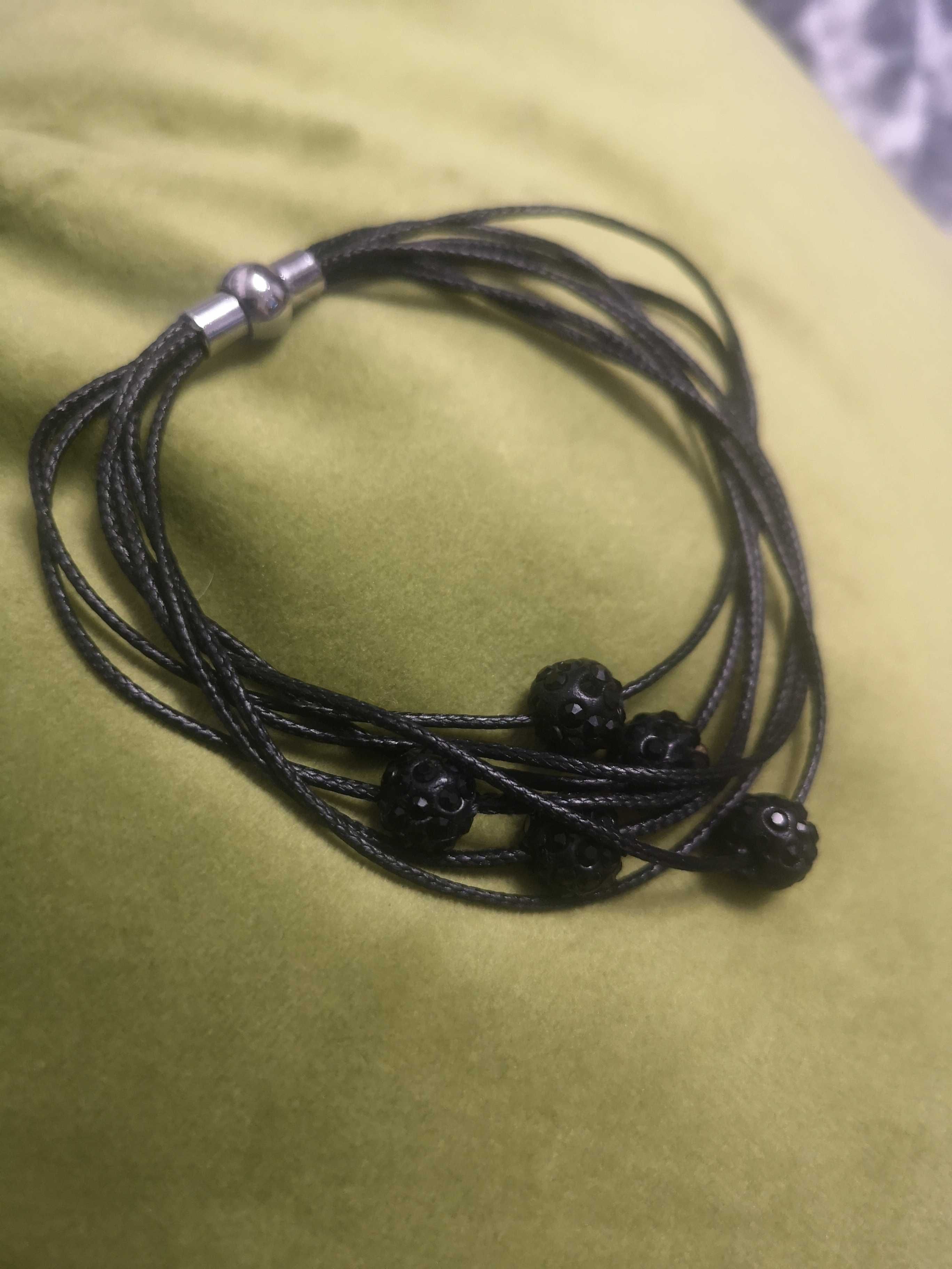 Bransoletka z czarnymi kulkami Shamballa
