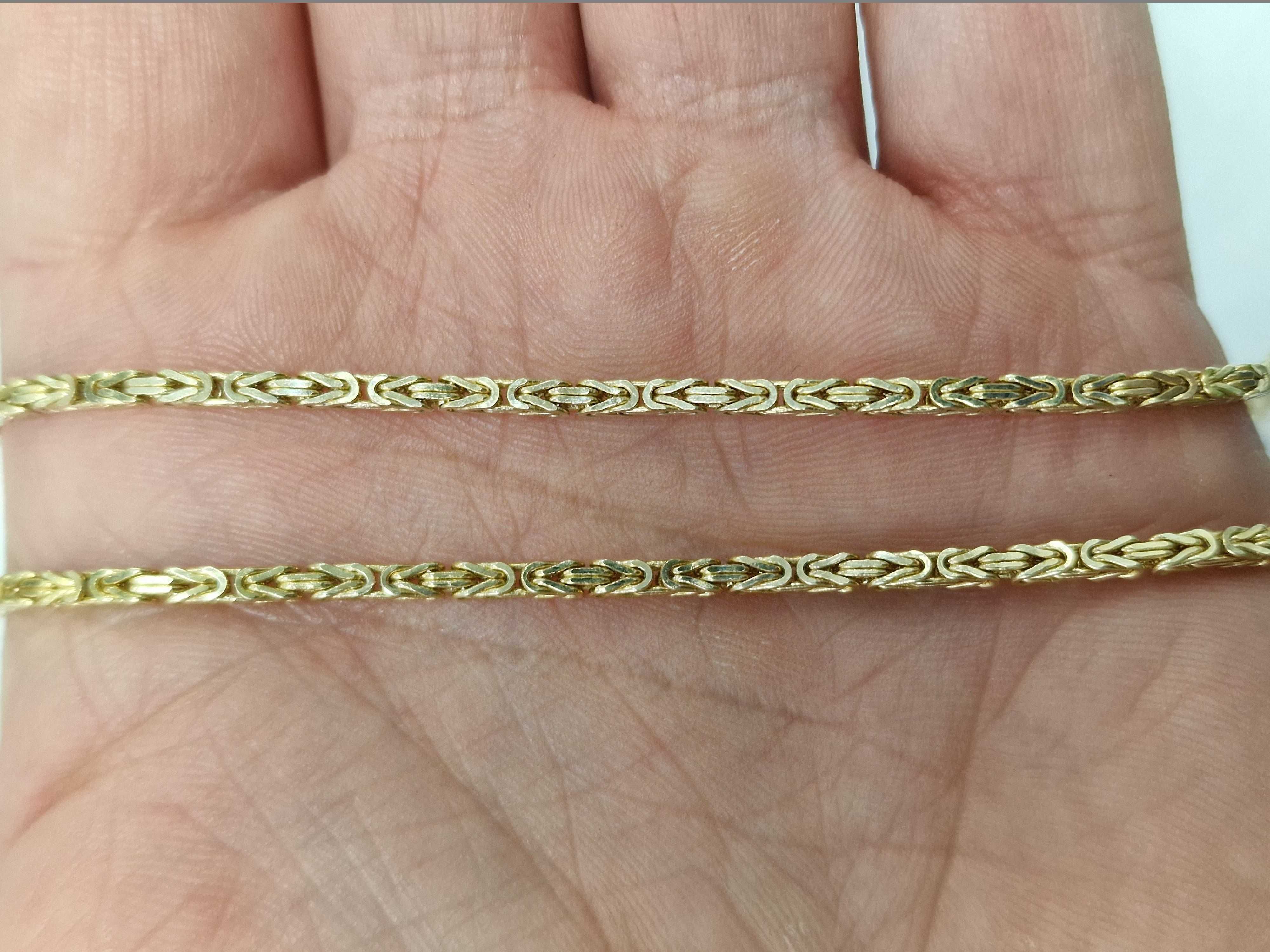 Złoty łańcuszek męski/ 585/ 15.29 gram/ 50cm/ Splot Królewski