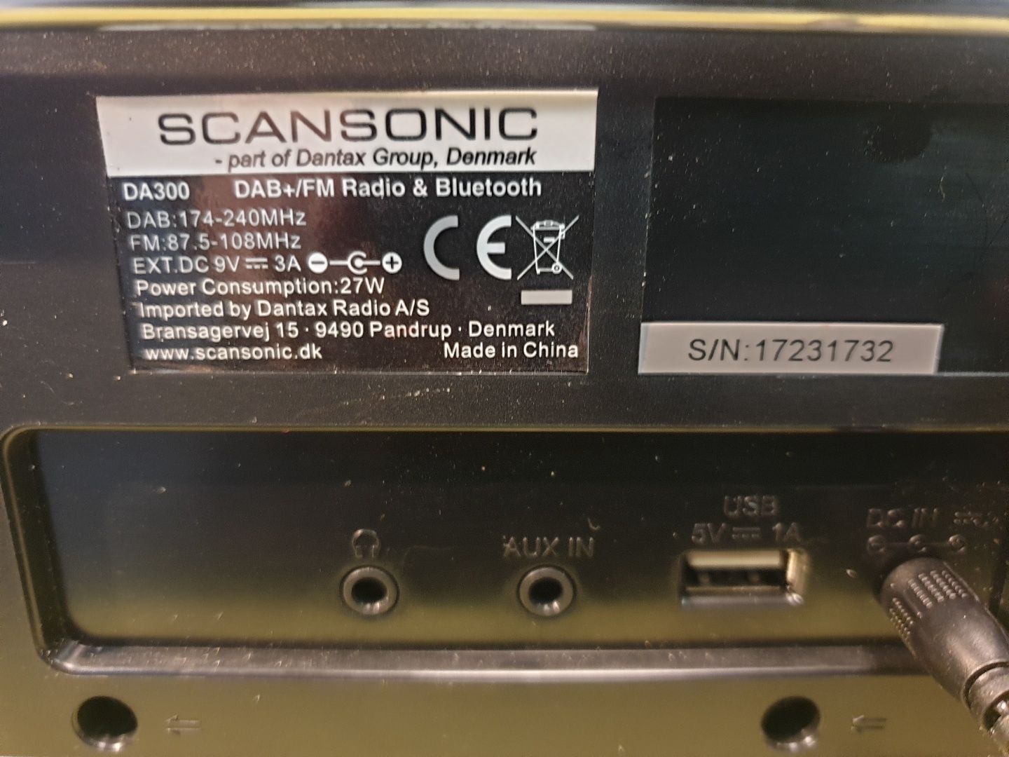 SCANSONIC DA300 DAB+, FM, Bluetooth, AUX, USB radio tranzystorowe.