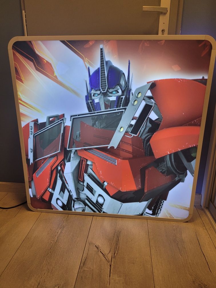 Baner kaseton podświetlany 100x100 cm Transformers Optimus Prime