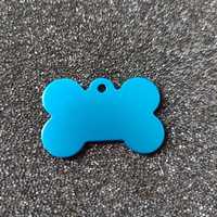 Niebieska kostka adresówka dla psa identyfikator do obroży grawer