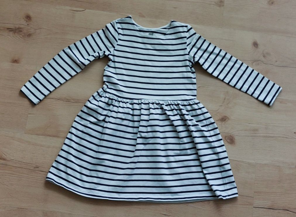 Sukienka dł rękaw h&m  98/104 hm w paski