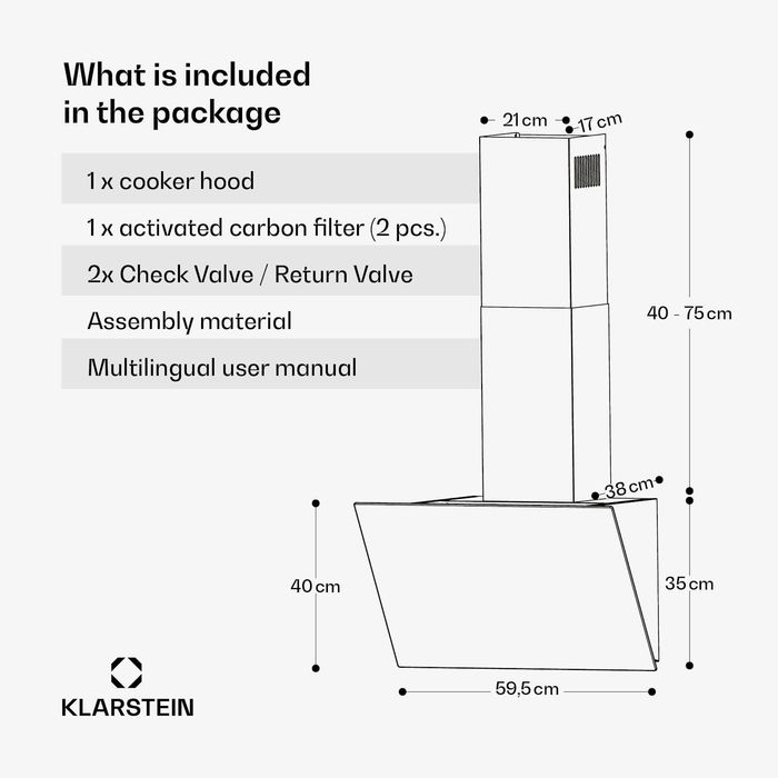 Витяжка кухонна 60 см Klarstein з Німеччини / Вытяжка Германии