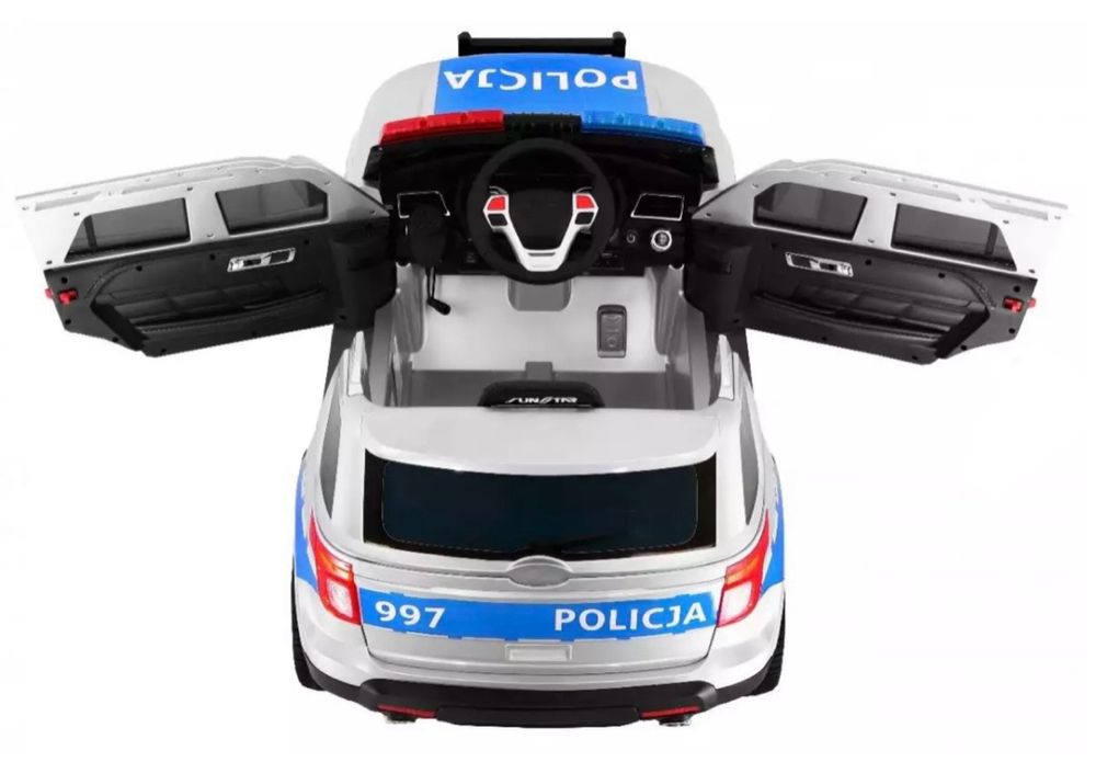 SUV Polska Policja autko na Akumulator Strobo Koguty MEGAFON Fm MP3