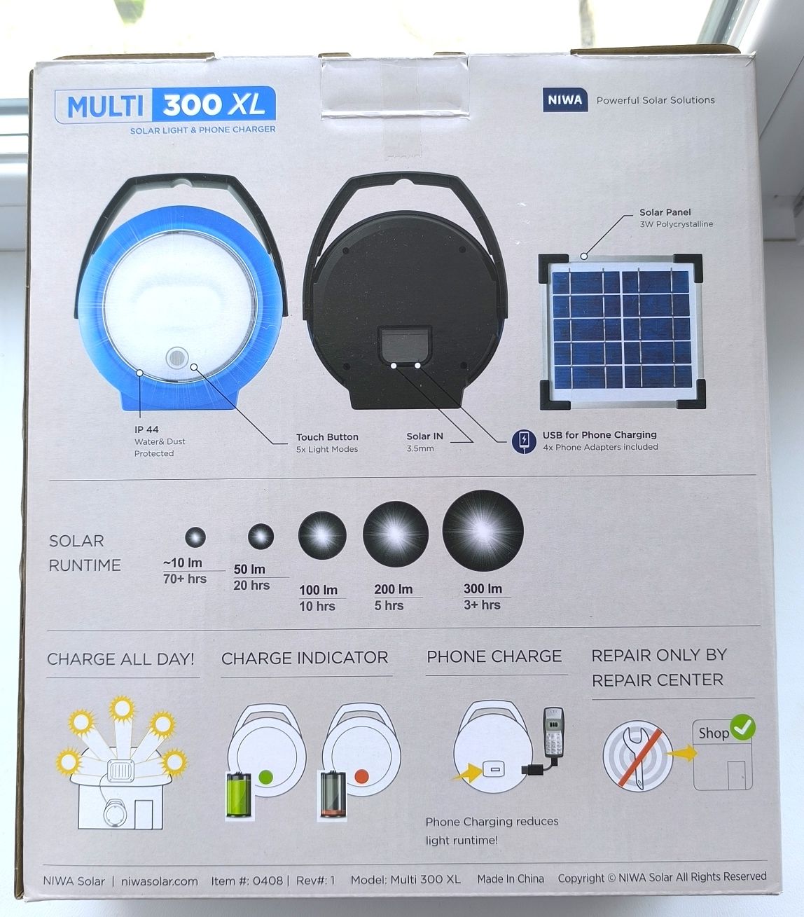 Переносний світильник NIWA solar multi 300 XĹ