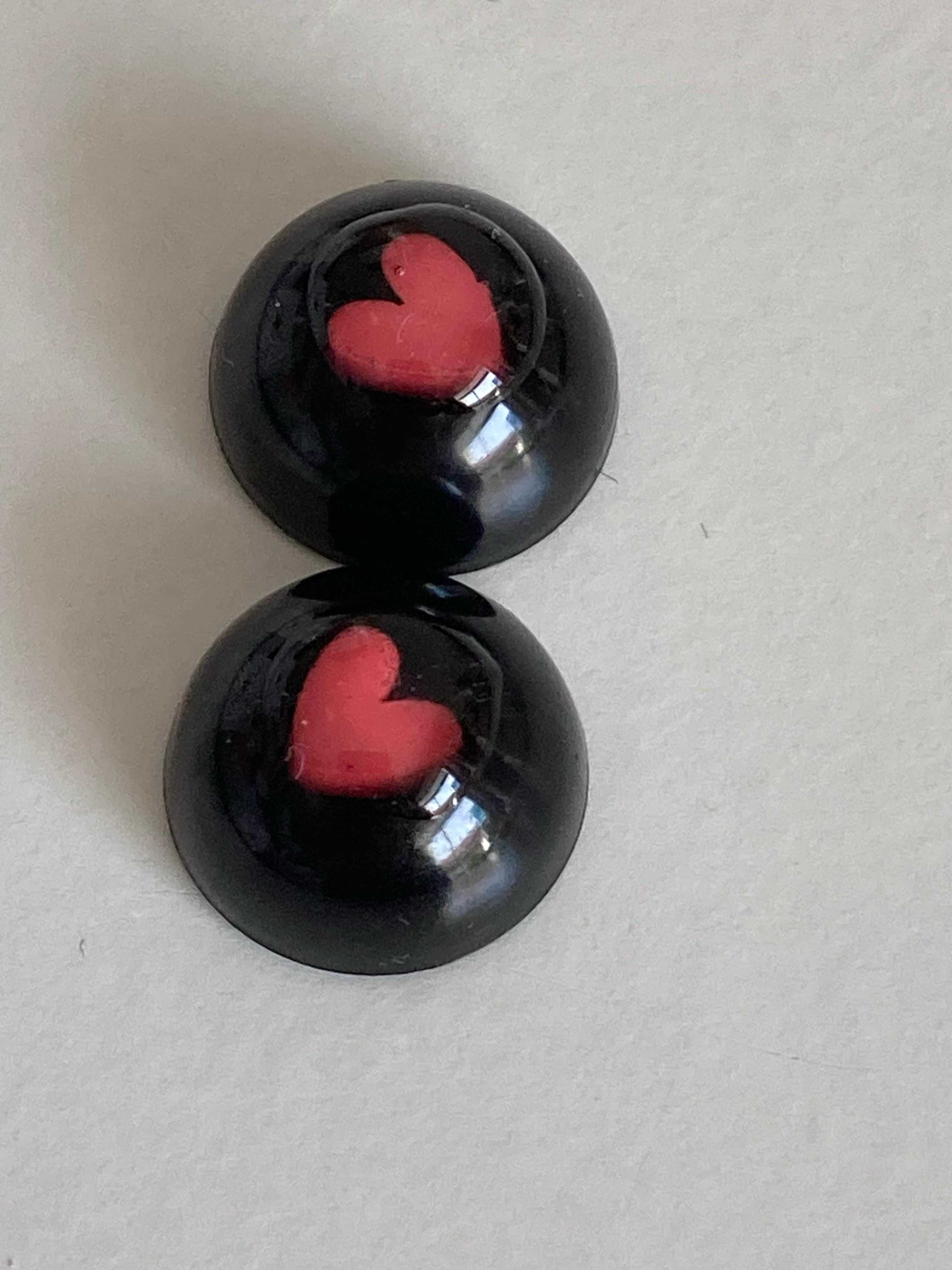 czarne oczy dla lalek bjd oczy 14 mm serduszka
