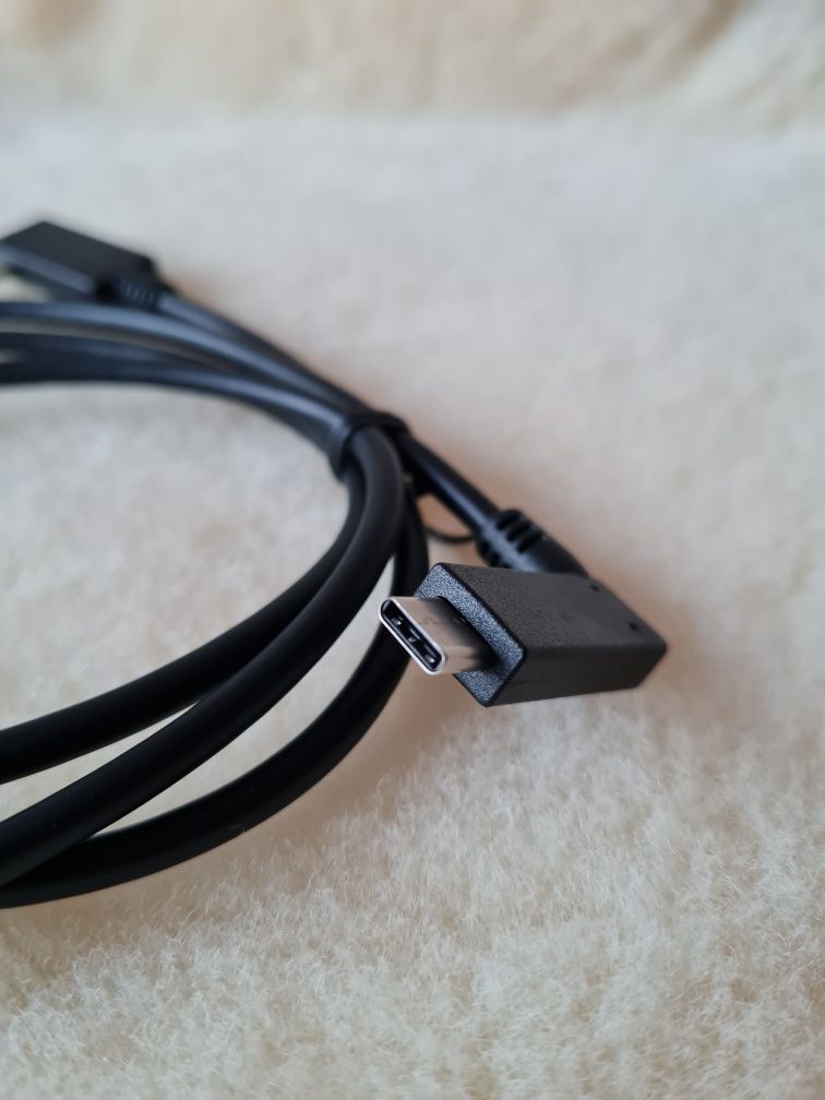 Kabel usb-c na usb-c usb c podwójne czarny dwustronny