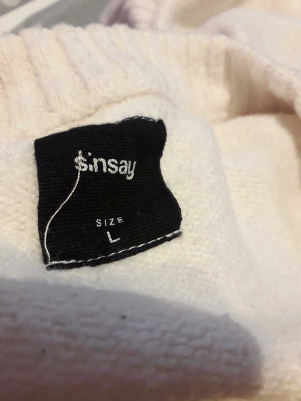 Biały sweter SINSAY fashion stole my money L