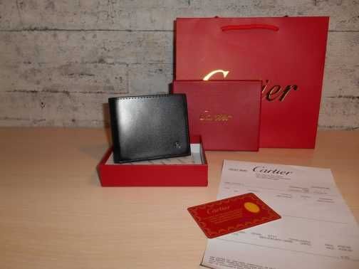 Cartier NOWY Czarny PORTFEL MĘSKI w pudełku, skóra 69-9-12
