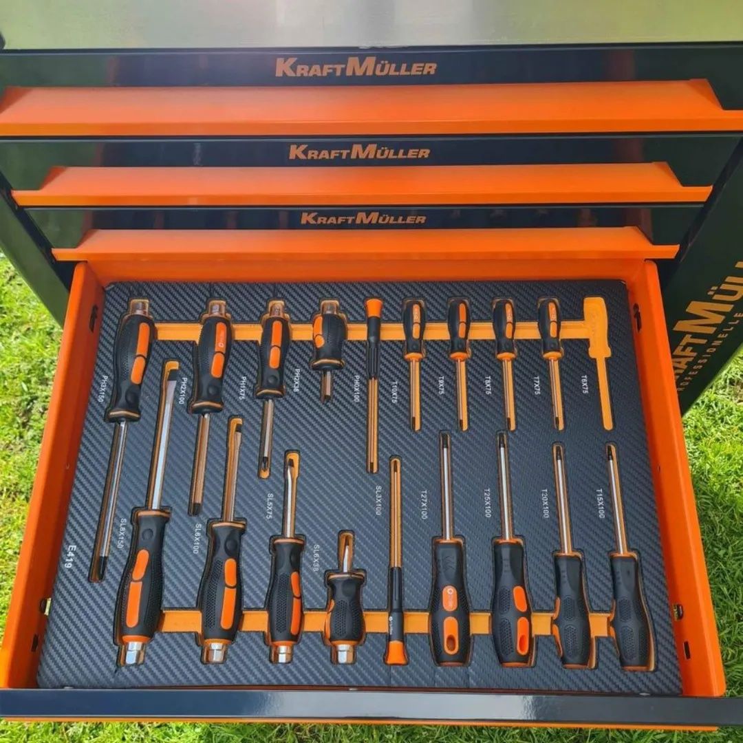 Carrinho de ferramentas Kraft Muller 7 gavetas 6 cheias