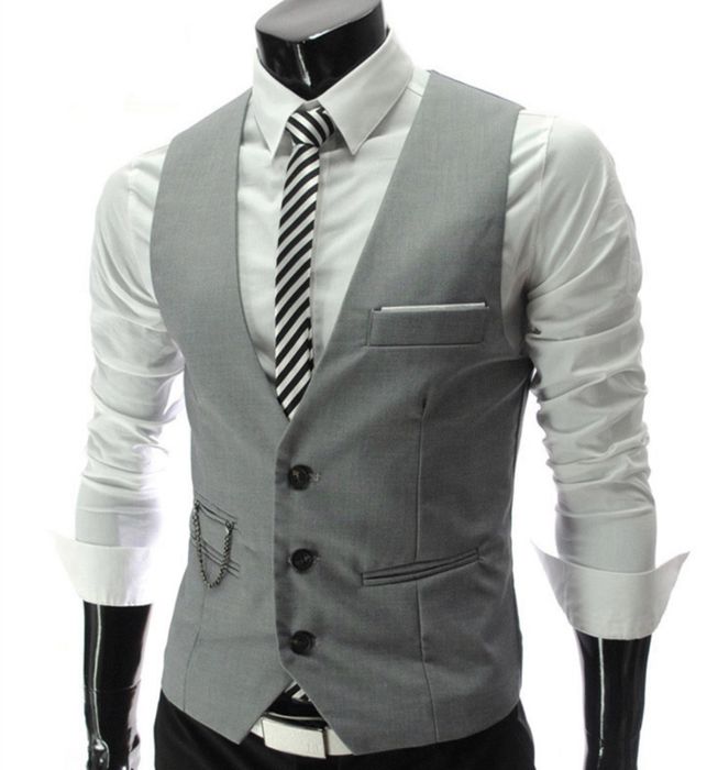 Kamizelka elegancka sportowa szara slim fit