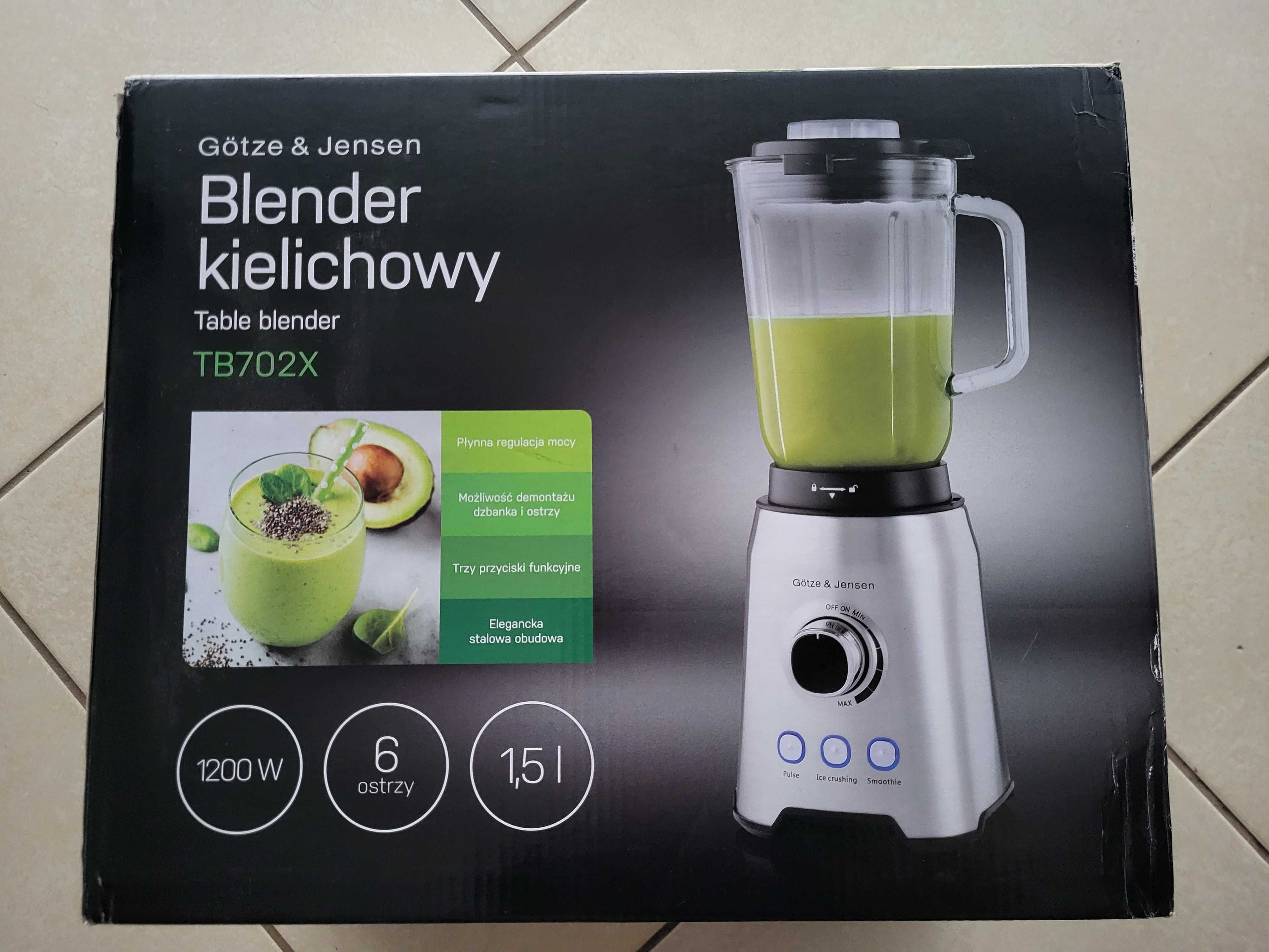 Duży blender kielichowy, szklany kielich, Gotze&Jensen 1,5 litra