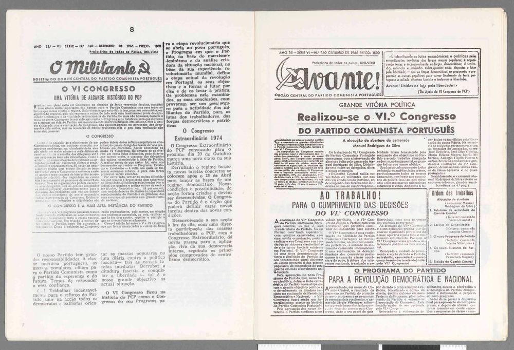 Brochura “Os congressos de meio século de luta” – PCP 1974