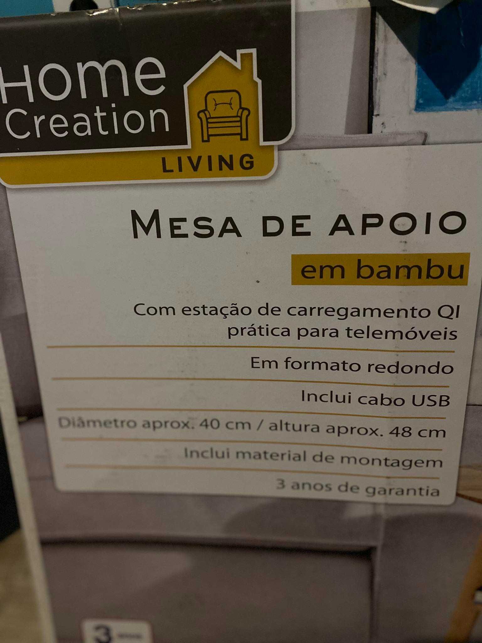 Mesa de apoio em bambu para sala de estar