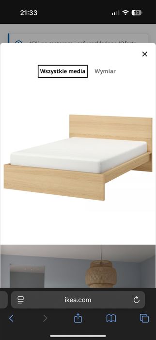 Rama łóżka ikea malm 140x200