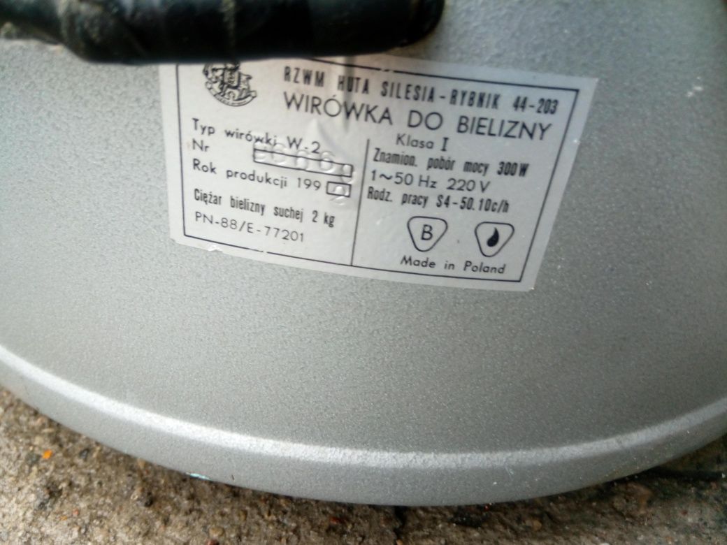Wirówka z PRL-U na chodzie