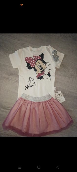 Zestaw bluzka , spódniczka i opaska dla dziewczynki r.80-86