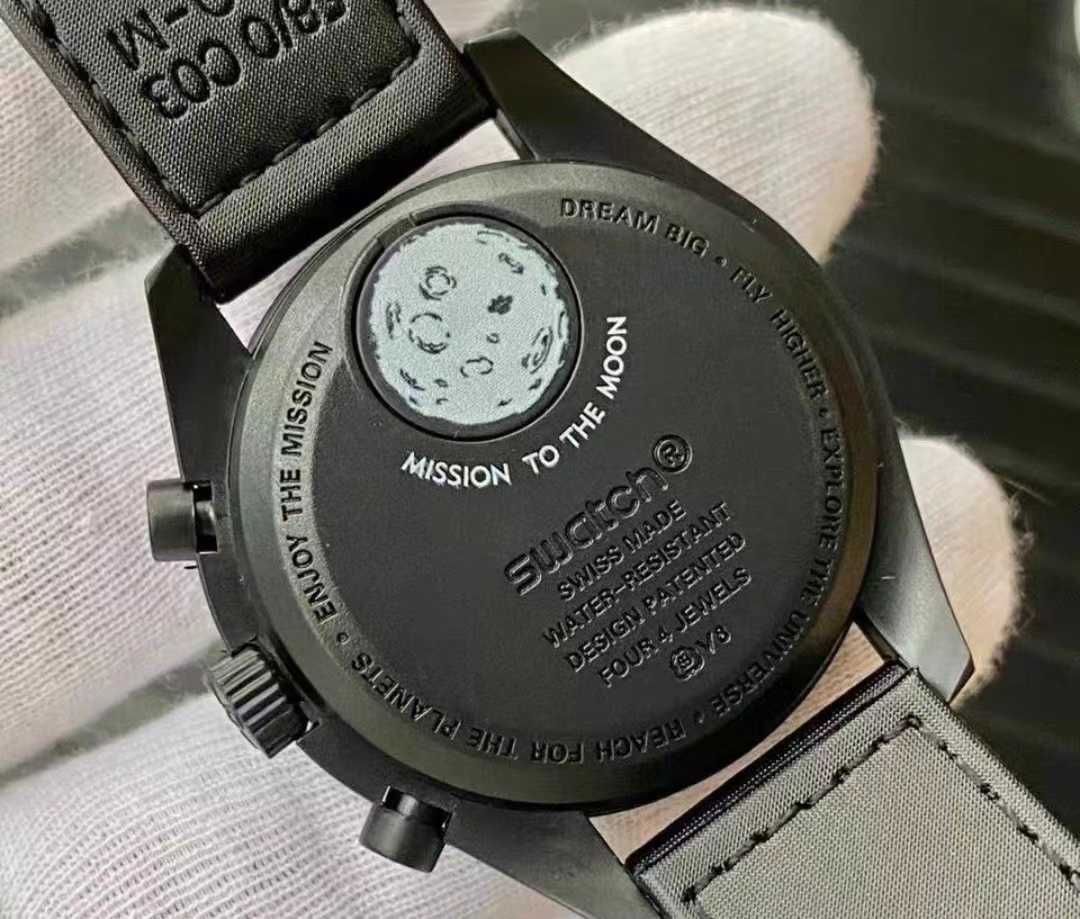 Swatch x Omega Bioceramic Moonswatch Mission To Moonphase Snoopy
Black