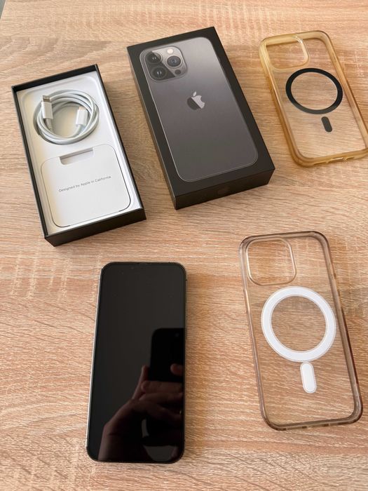 iPhone 13 Pro • Idealny • Bateria 100% ORYGINALNA, gwarancja • Etui