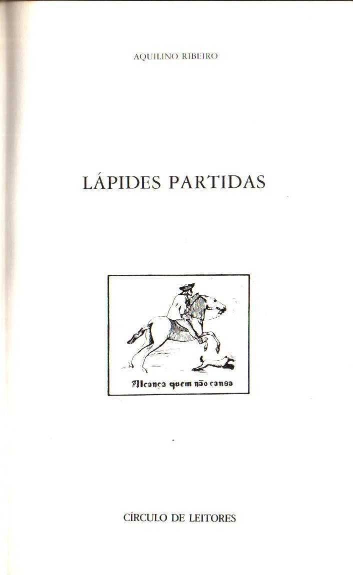 Livro - Lápides Partidas - Aquilino Ribeiro