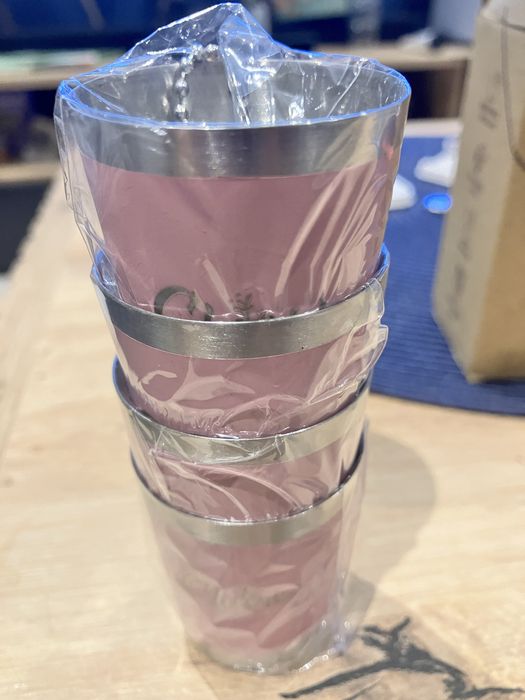 Zestaw kieliszków metalowych „Cheers” różowe 40 ml – 4 szt.