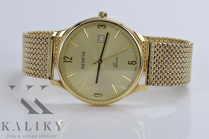 Złoty zegarek męski 14k 585 Geneve Gdańsk mw017y&mbw014y