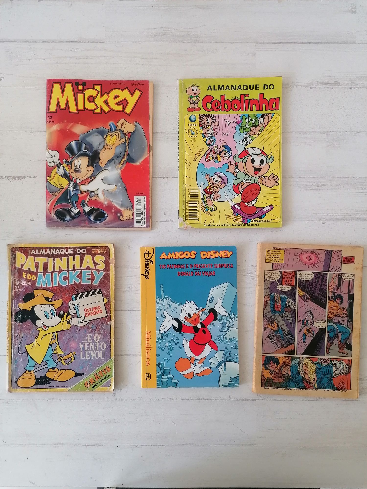 Coleção Livros Disney Banda Desenhada - Donald, Patinhas, Mickey X-Men
