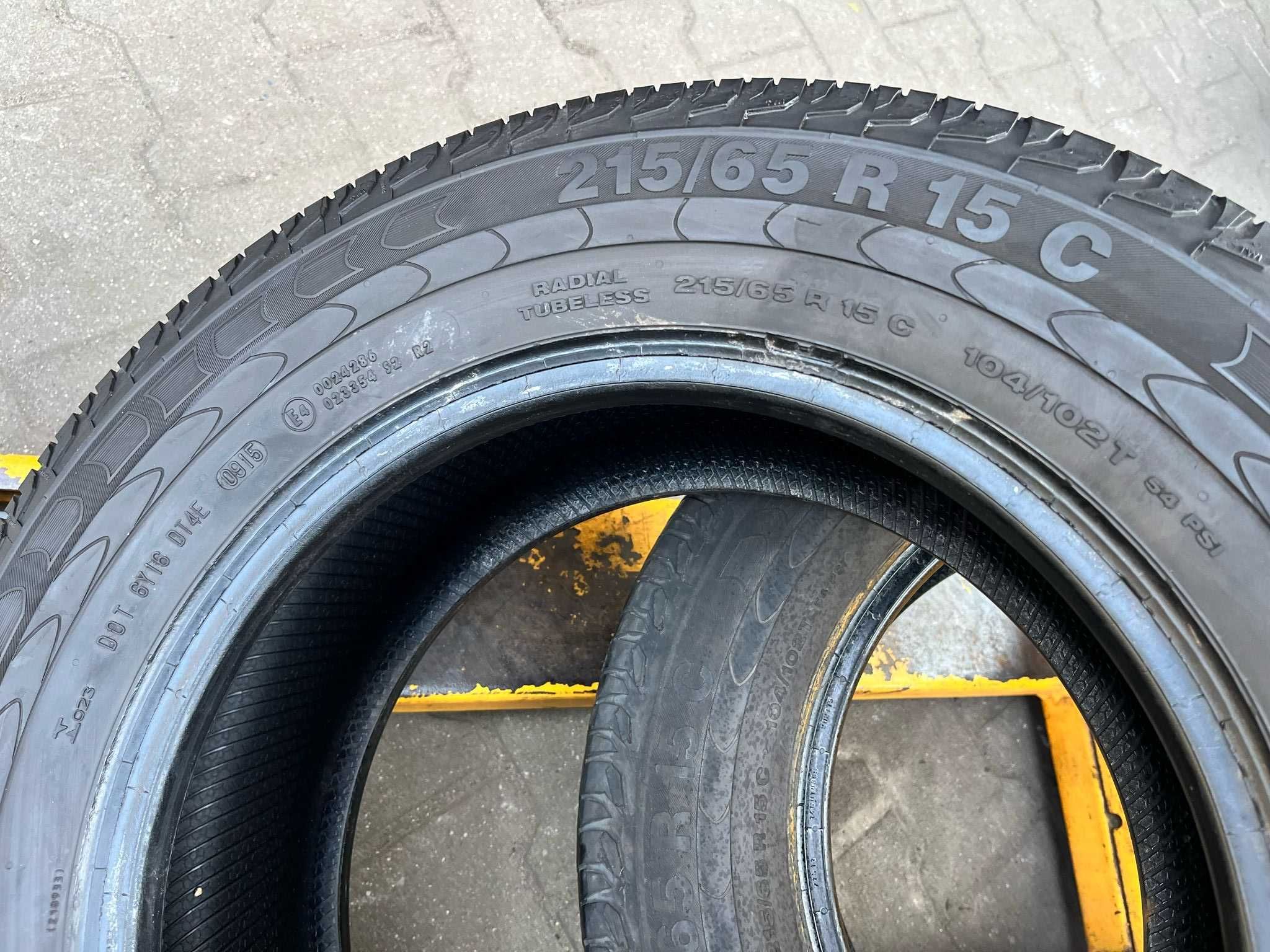 Opony letnie dostawcze 2x 215/65 R15C Continental Vanco2 7.2 mm #2258