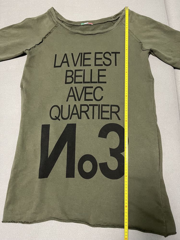 Włoska sukienka dresowa tunika khaki roz.M/L