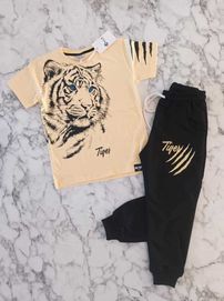 Komplet Tygrys koszulka spodnie dresowe 134 140