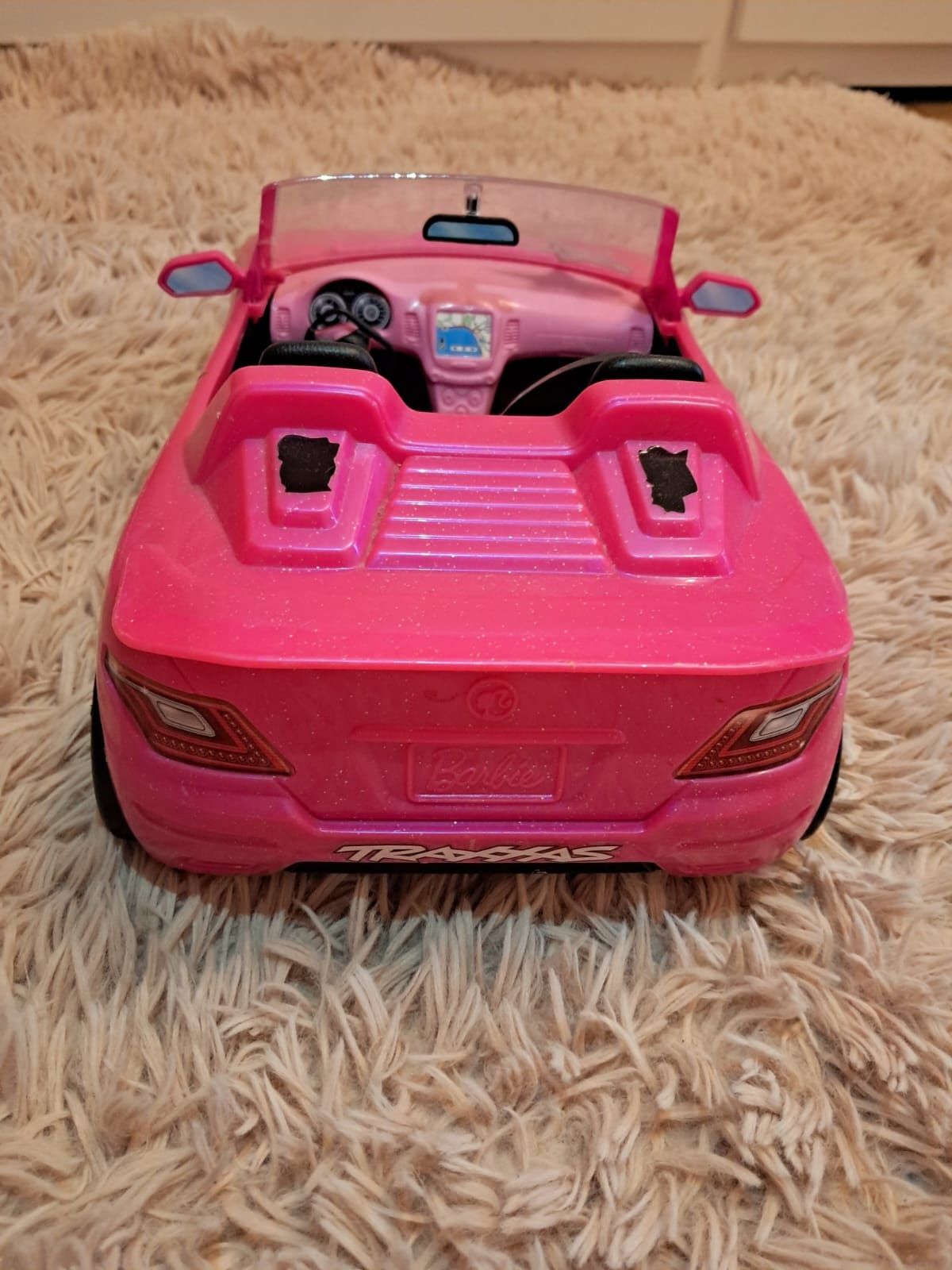 Samochód Barbie Orginalny Kabriolet Różowy z brokatem